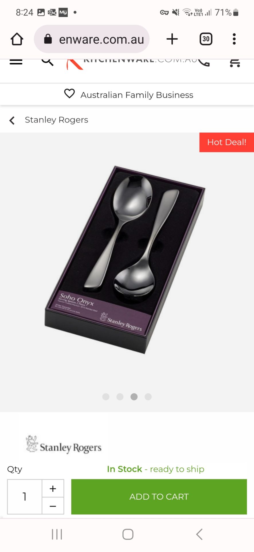 Stanley & Rogers Soho Serving Spoon Set of 2.Onyx