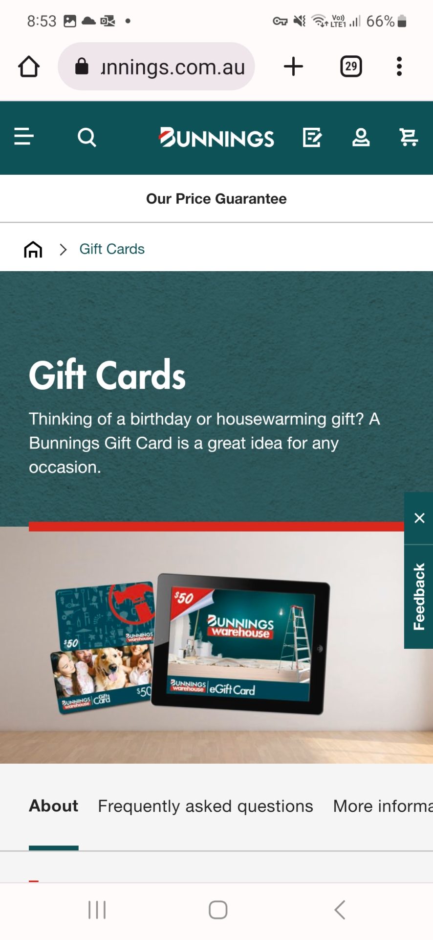 Bunnings gift vouchers