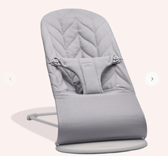 Baby Bjorn Bouncer Bliss Petal Quilt - Light Grey Cotton