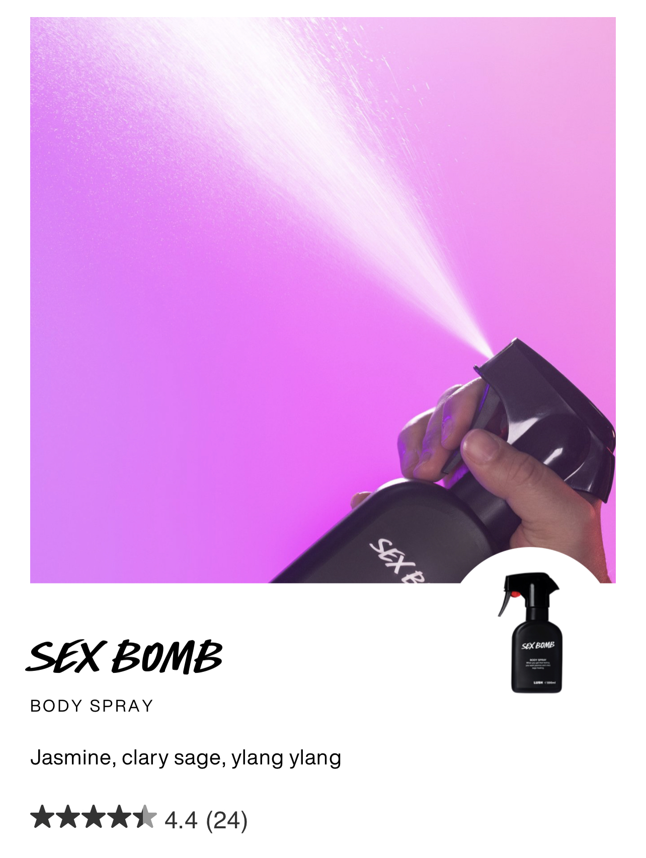 Lush Body Spray - Sex Bomb