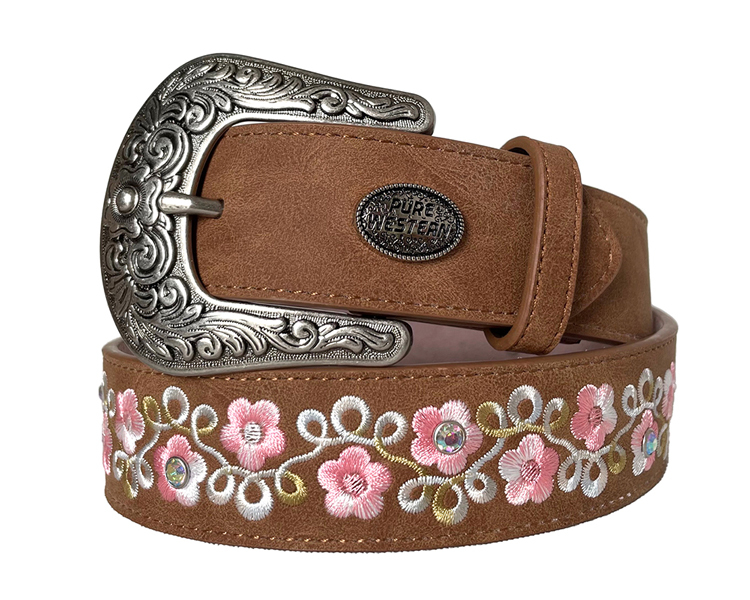 Pink floral Western Belt