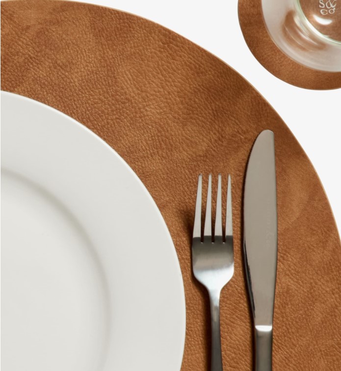 Salisbury & Co Siena Round Placemat 38cm Brown