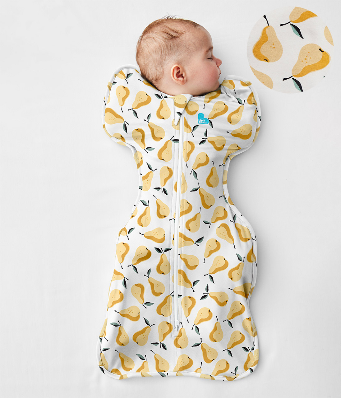 Swaddle Up sleeping bag - Pear Print Ochre - NEWBORN SIZE