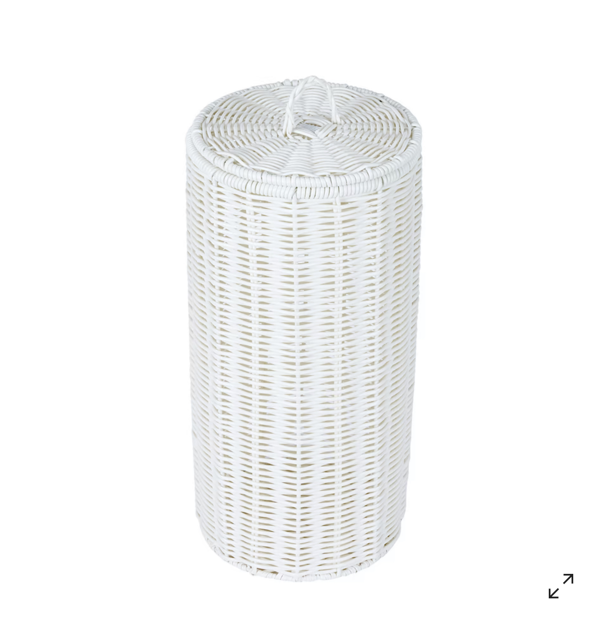 White Rattan Look Toilet Roll Holder