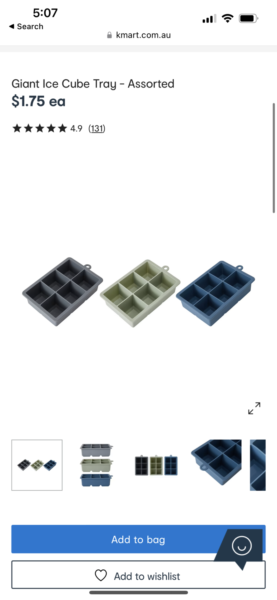 Silicone ice cube tray