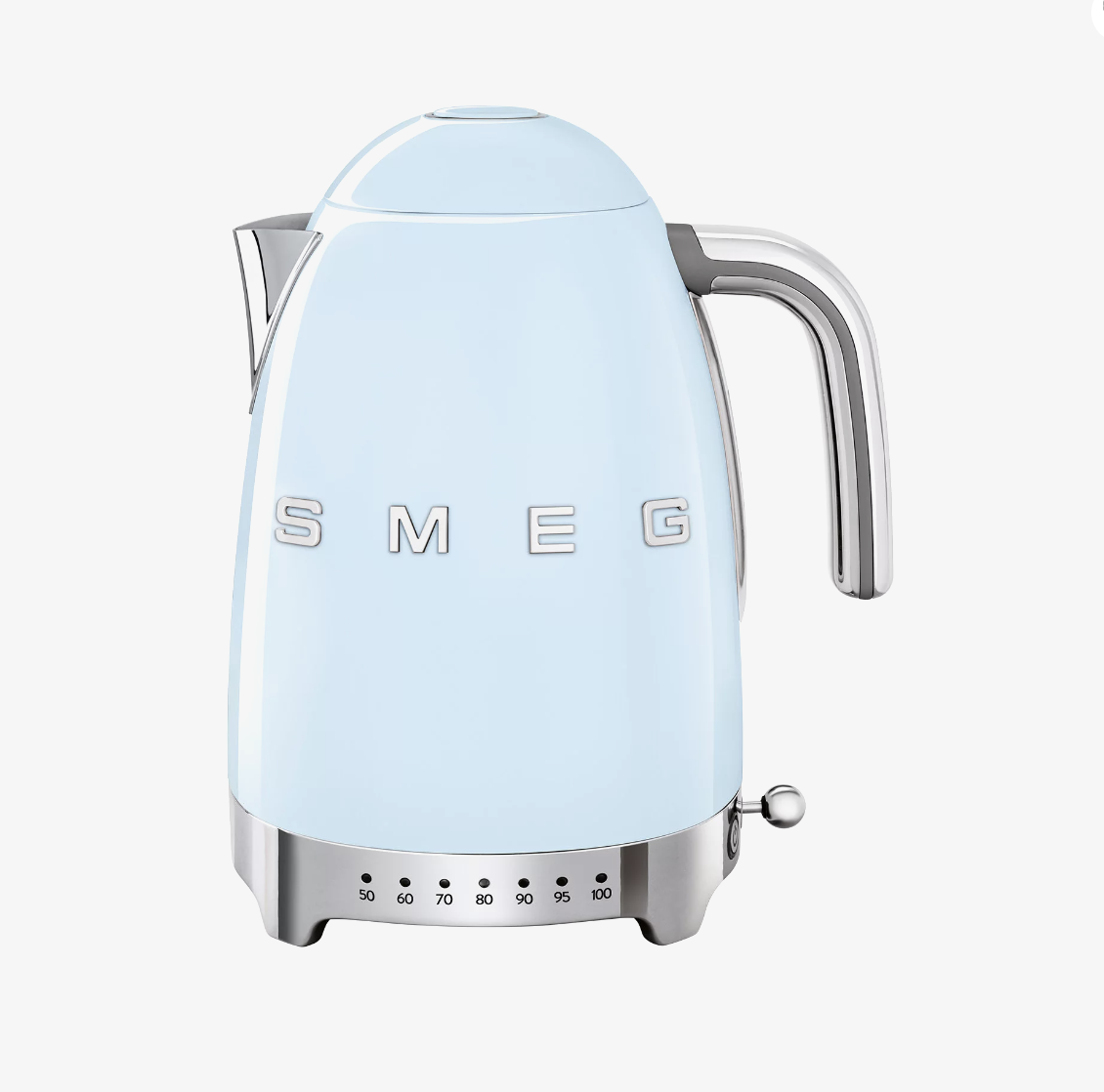 Smeg 50's Retro Style Variable Temperature Kettle 1.7L Pastel Blue