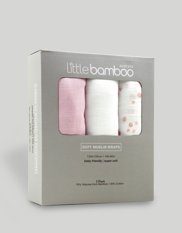 Little Bamboo Muslin Wrap Whisper 3 Pack