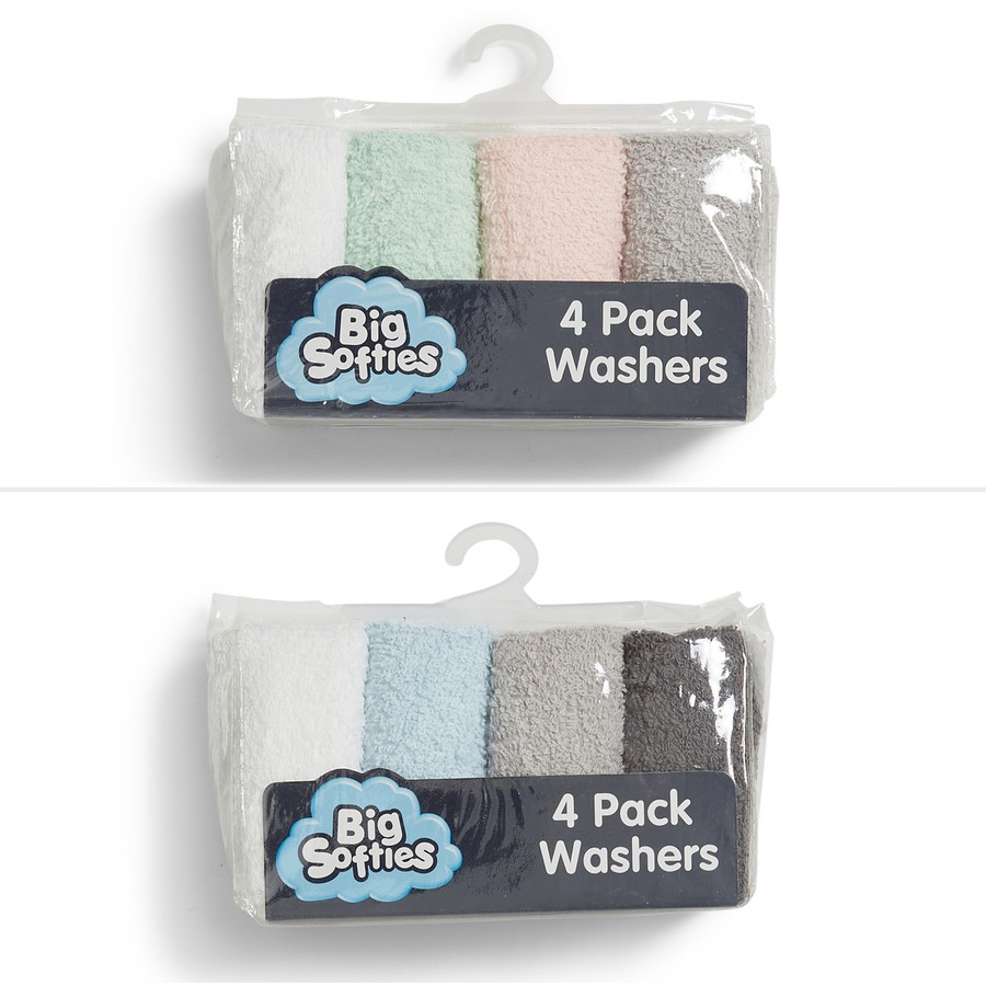 Big Softies Cotton Washers 4 Pack - Assorted