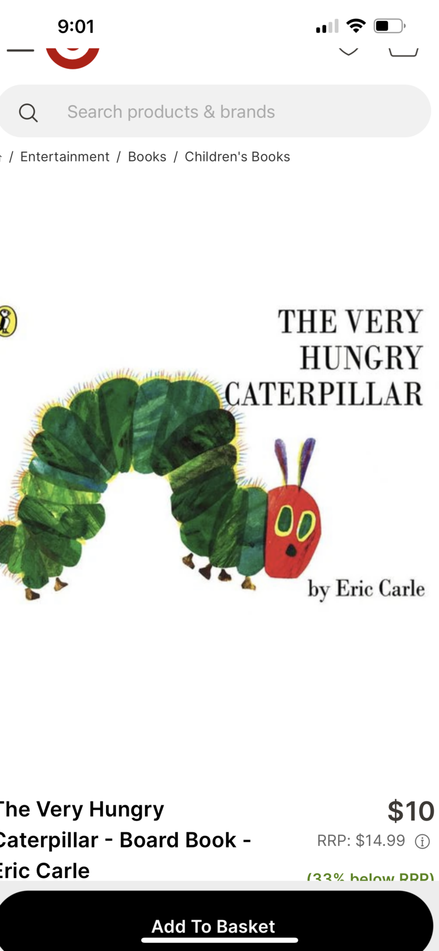 Hungry caterpillar book