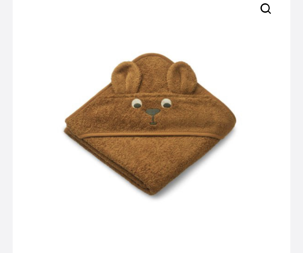 LIEWOOD Albert Baby Hooded Organic Towel, Kangaroo/Golden Caramel