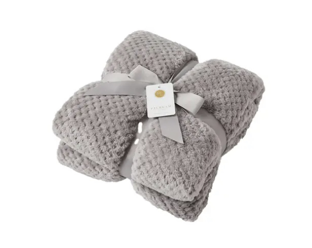 Grey plush blanket