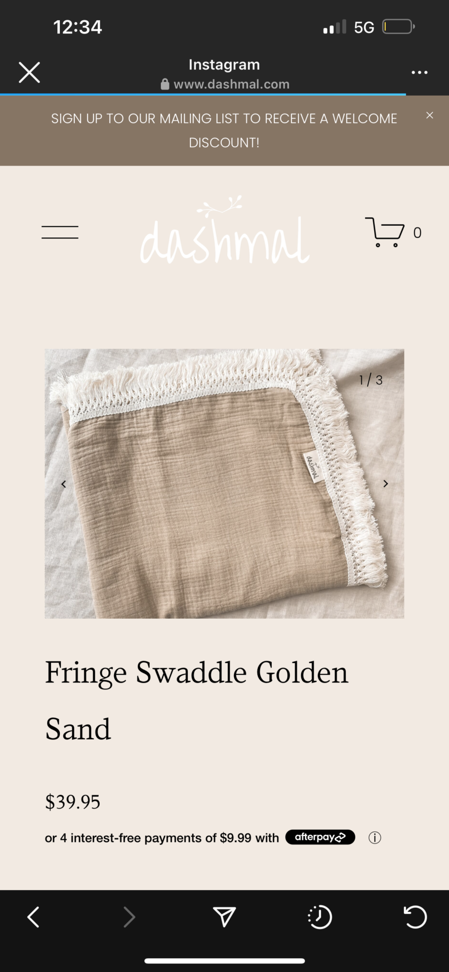 Fringe Swaddle Golden Sand