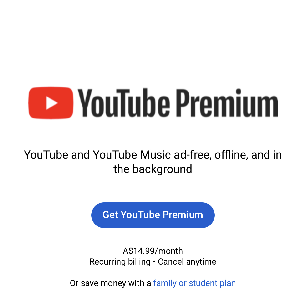 Contribution towards YouTube Premium Membership