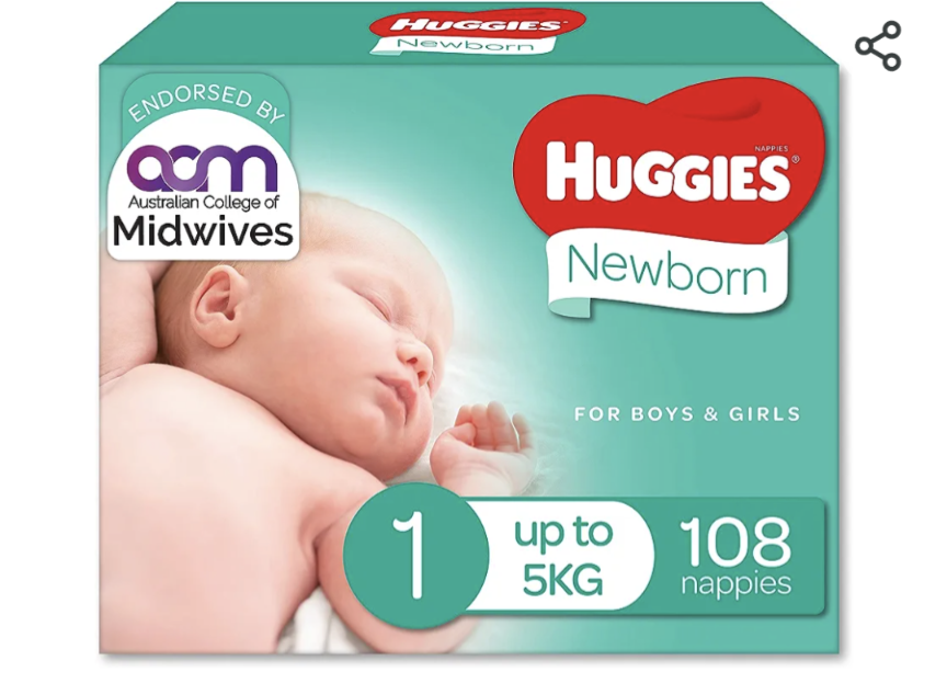 Nappies Size 1 - Huggies Newborn