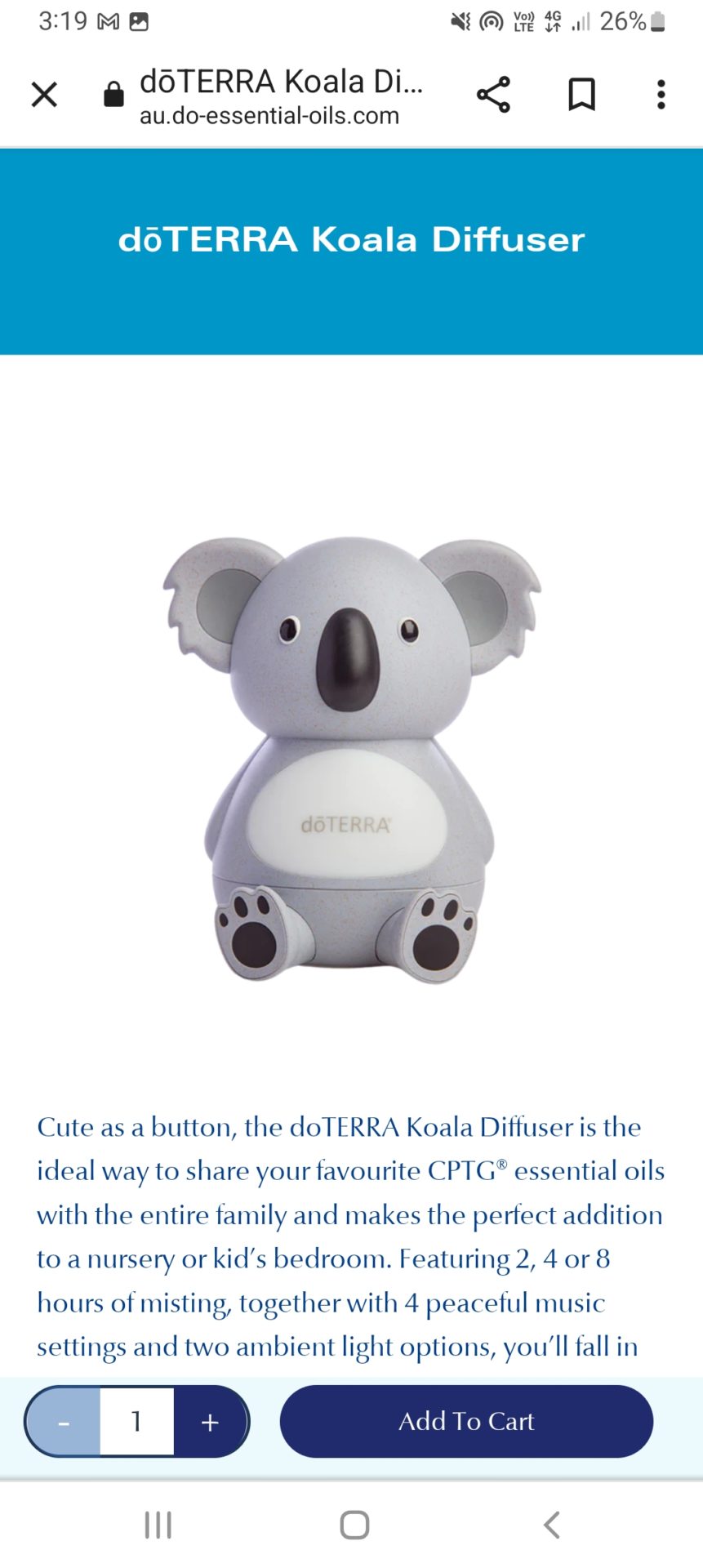 Koala diffuser night light