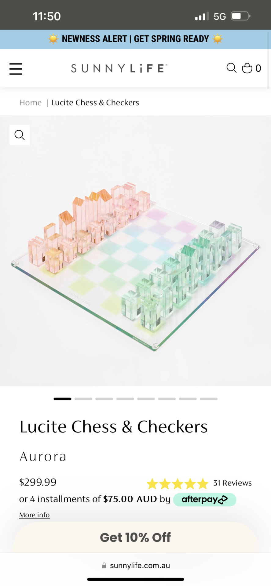 Glass chess set