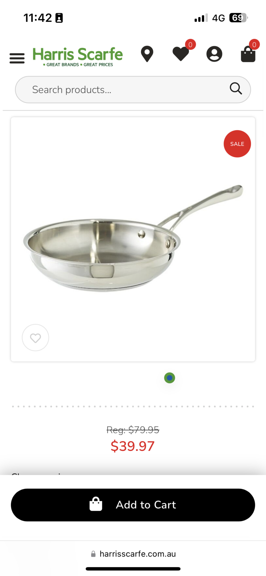 Stainless steel frying pan 20cm