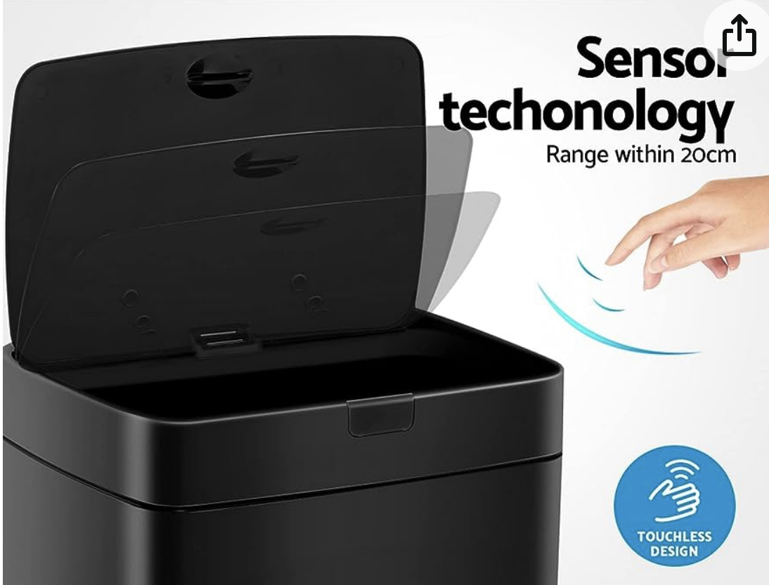 Sensory black Kitchen Bin