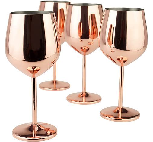 Metal wine glasses