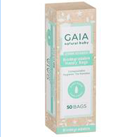 Gaia Natural Baby Biodegradable Nappy Bags 50 Pack