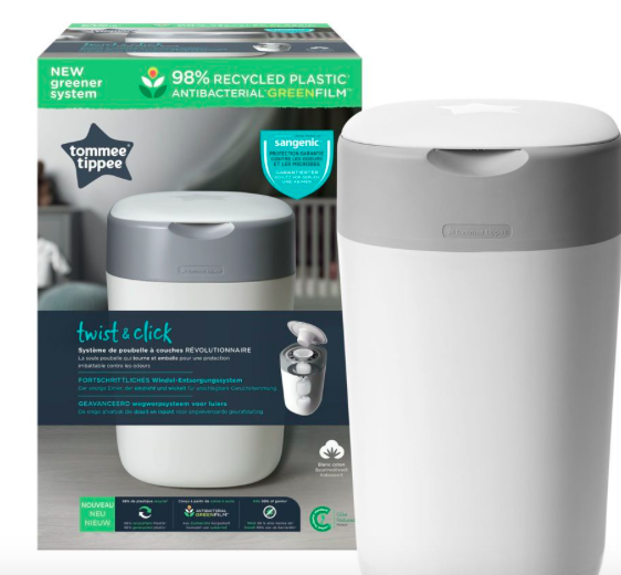 Tommee Tippee Twist & Click Nappy Disposal Unit - Cotton White