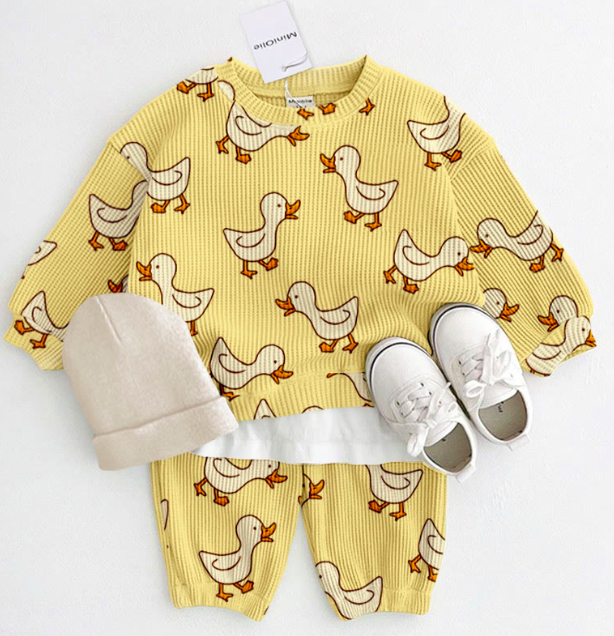 Mini Olie Baby Toddler Cartoon Duck Yellow 2 Pieces Set