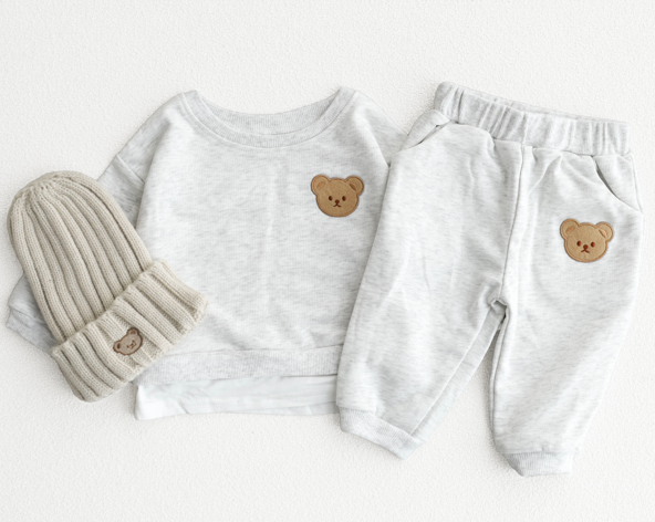 Mini Olie Baby Toddler Cute Bear Sweatshirt & Pants Set