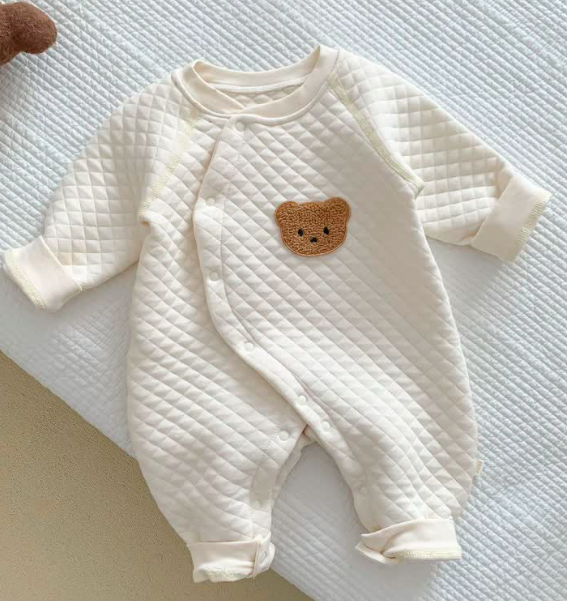 Mini Olie Baby Bear Kimono Crew Neck Romper