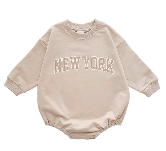 Mini Olie NEW YORK Baby Loose Bodysuit Sweatsuit