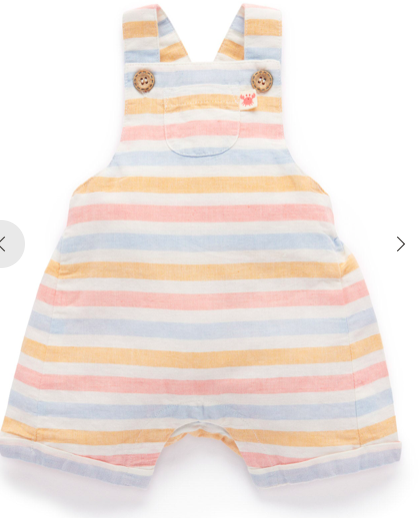 Pure Baby Linen Blend Short Overalls