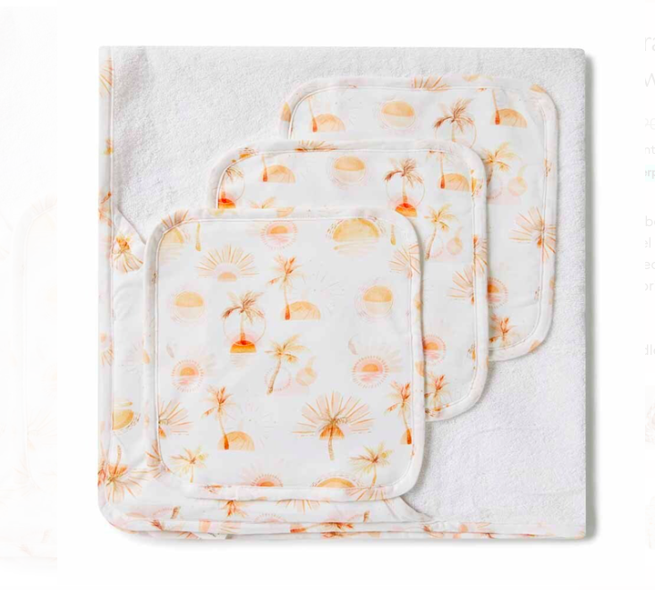 snuggle hunny Paradise Organic Baby Towel & Wash Cloth Set