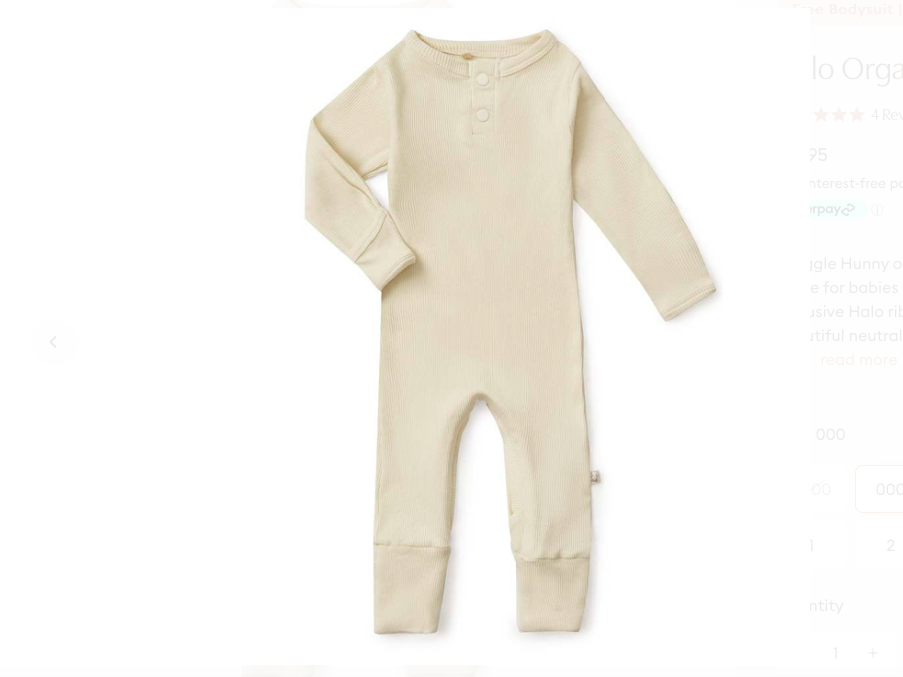 snuggle hunny Halo Organic Growsuit