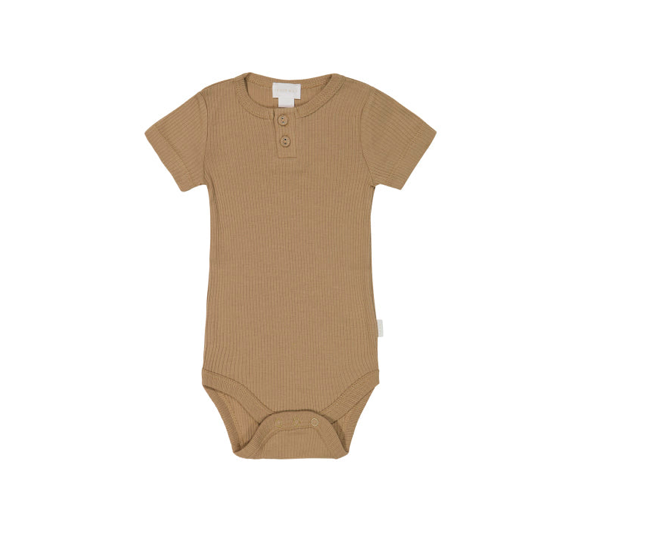 Jamie Kay NZ Organic Cotton Modal Darcy Rib Tee Bodysuit - Honeycomb