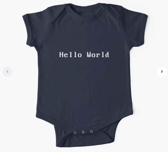 Newborn clothes: 'Hello World'