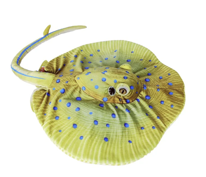 Blue spotted ray plush toy