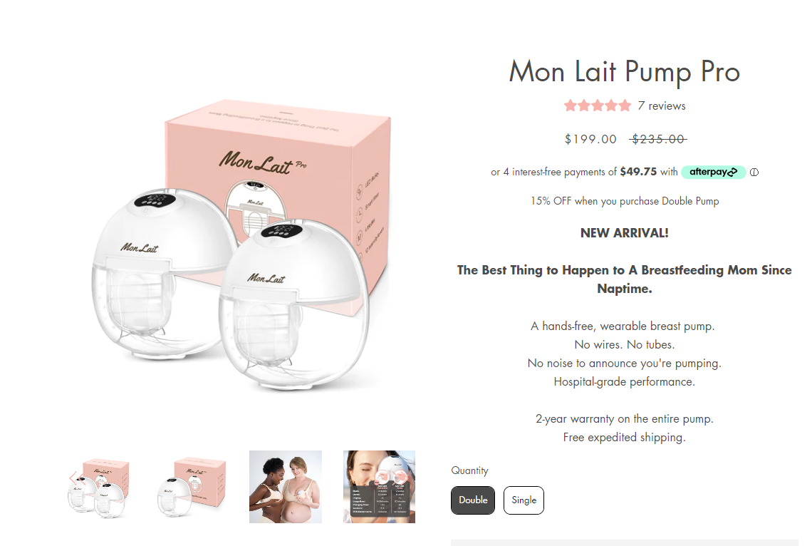 Mon Lait Portable Breast Pump Pro