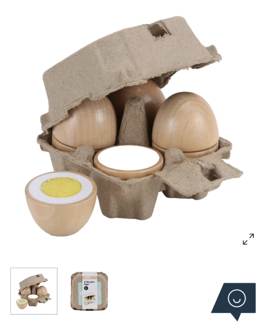 Kmart wooden egg pack