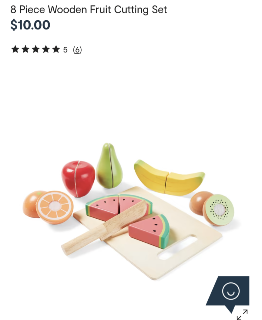 Kmart wooden cutting fruit