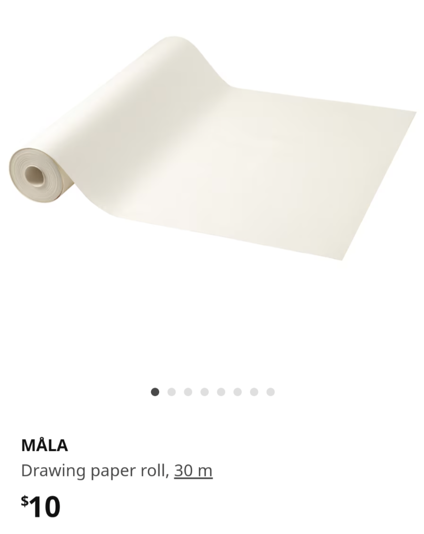 IKEA drawing paper plain roll