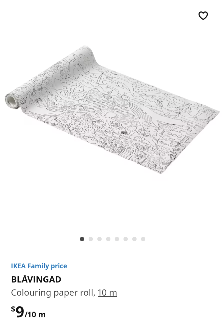 IKEA coloring in paper roll