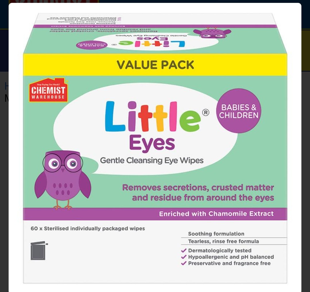 Baby eye wipes