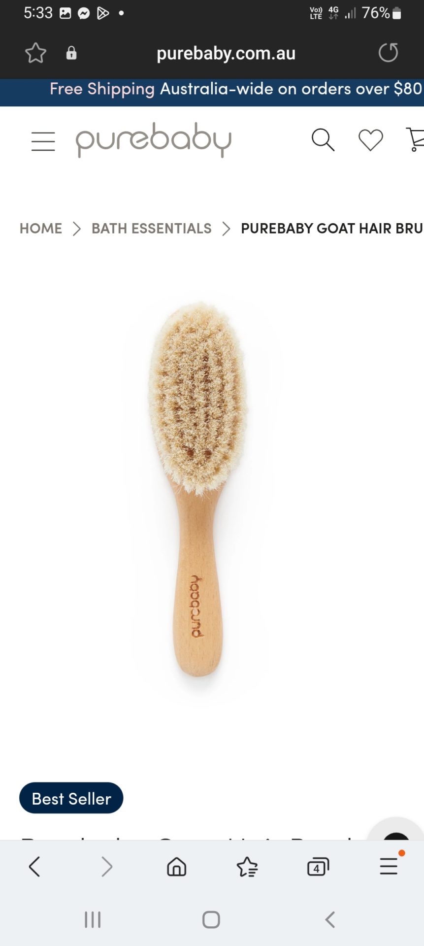 Purebaby Goat Hair Brush