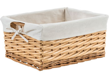 10 x Large Rectangular Wicker Baskets with Liner