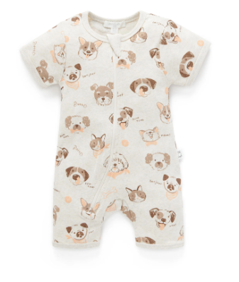 PureBaby Short Sleeve Growsuit