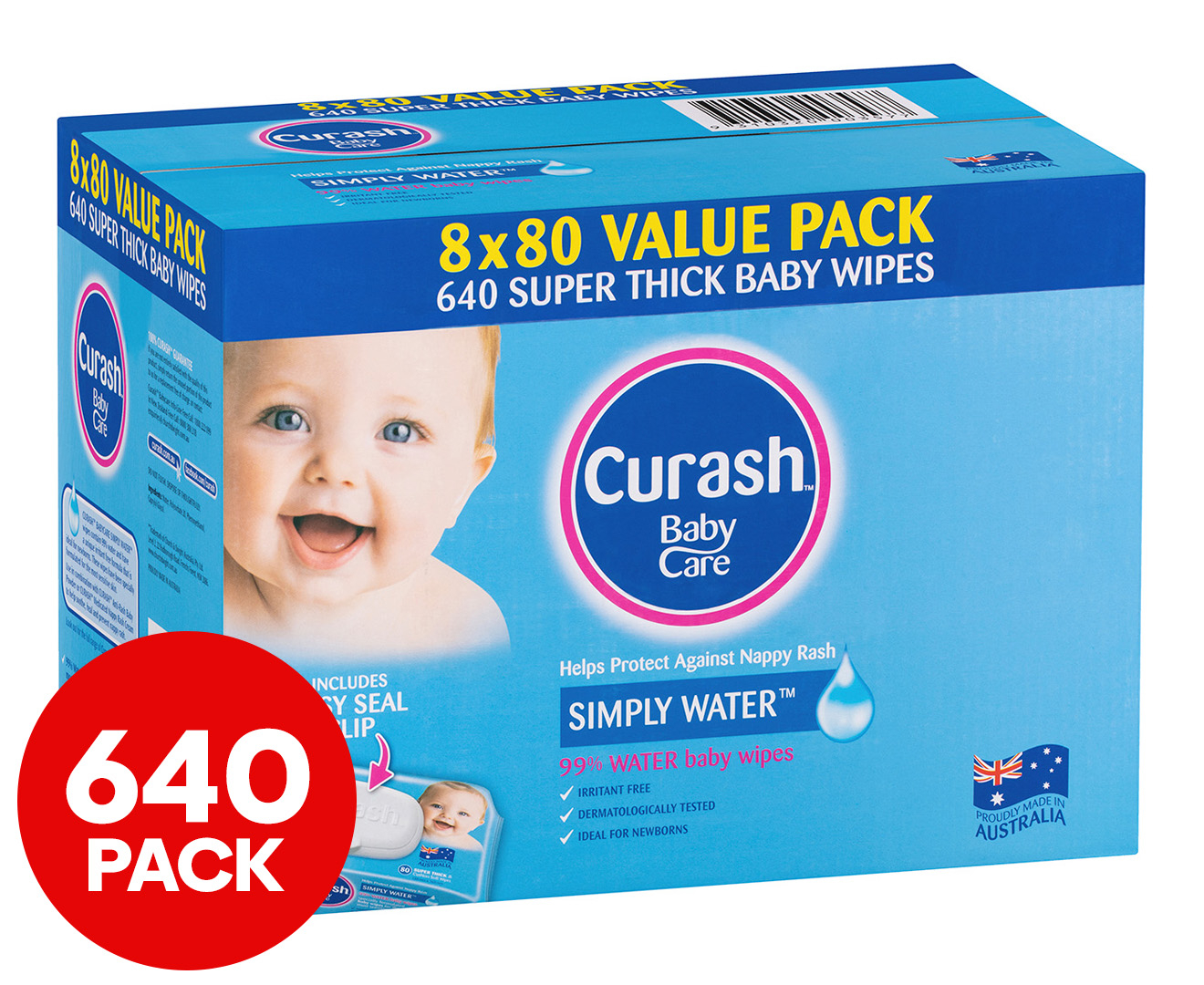 Curash Water Wipes 8 x 80s