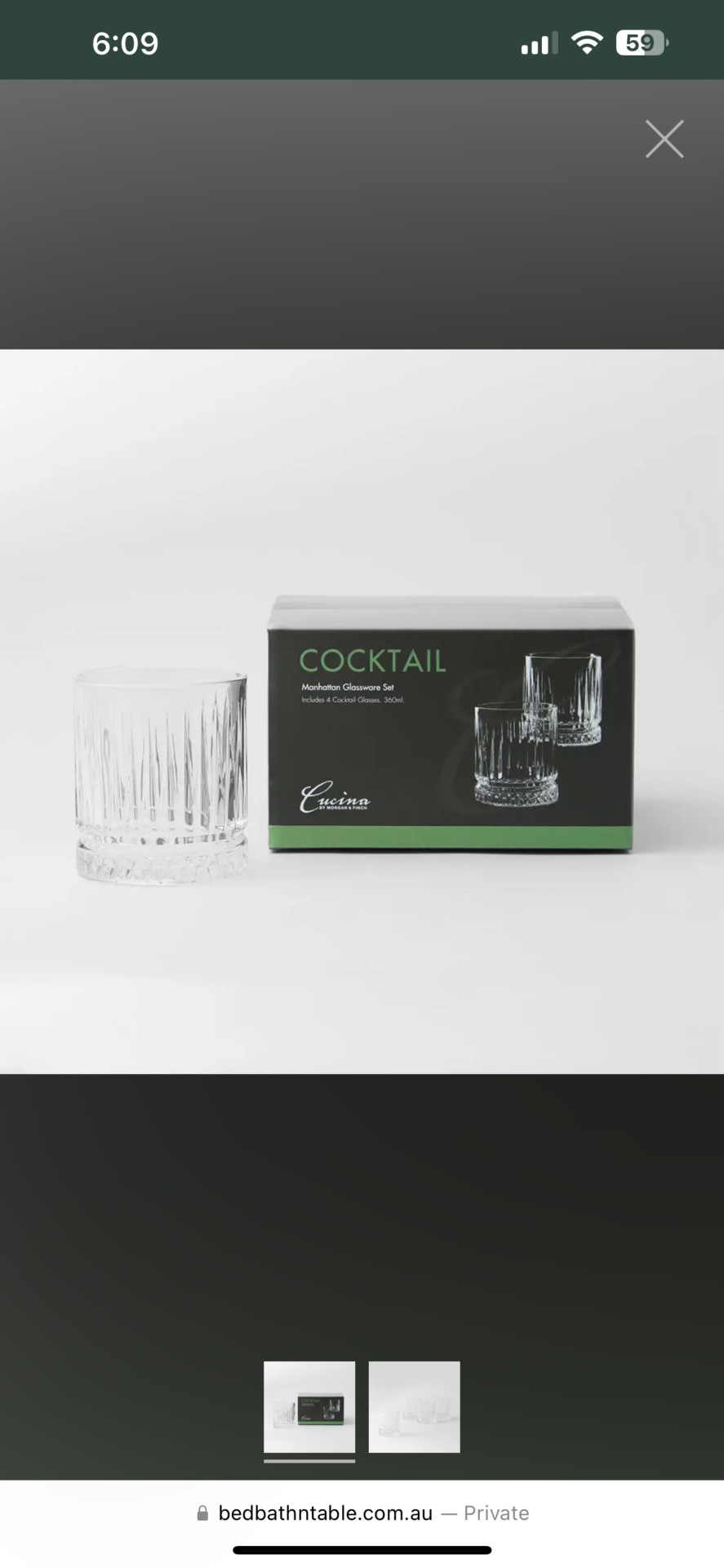 Manhattan Cocktail Glass 360ml Set Of 4