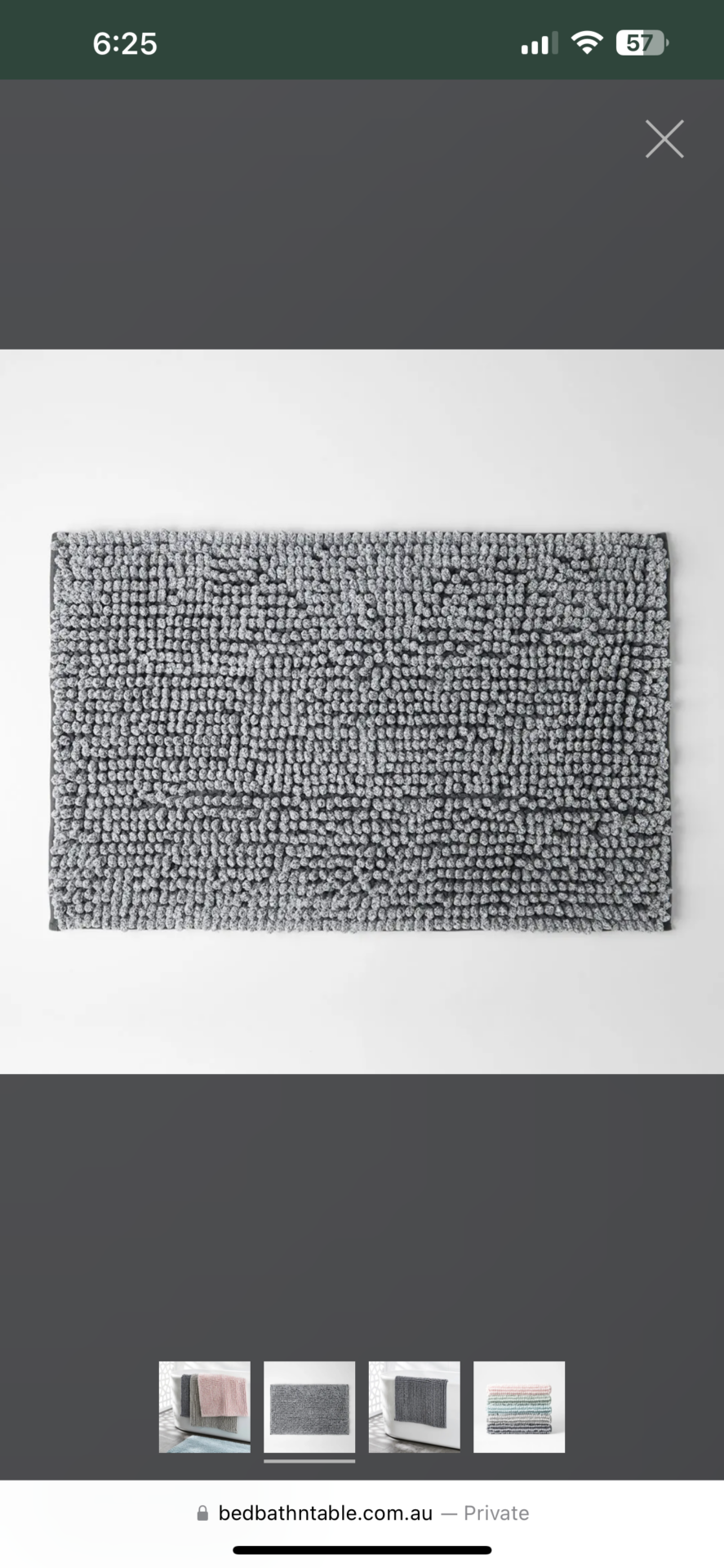 Bobble Melange Bath Mat - Charcoal