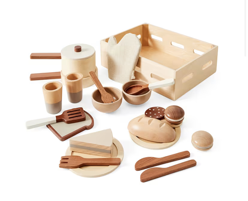 Wooden Food & Pan Set