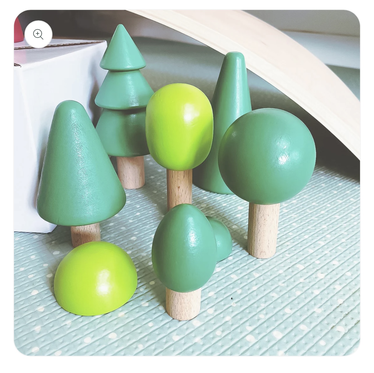 Four little monkeys wooden trees