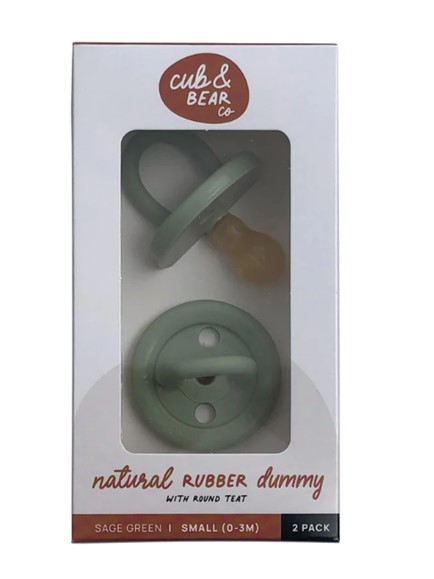 Cub Bear Co Rubber Dummy Round Small Green Twin